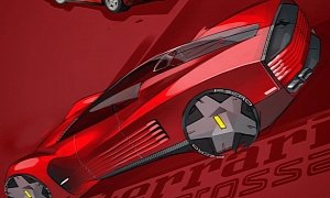 Modern Ferrari Testarossa Rendered, Looks Like Cyberpunk Miami Vice