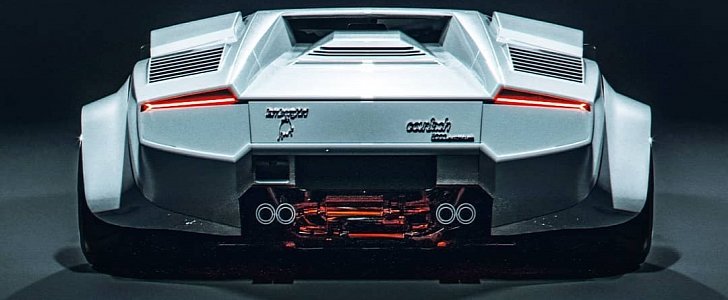 Modern Lamborghini Countach rendering