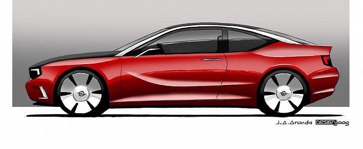 Modern Opel Manta rendering by Jose Antonio Aranda