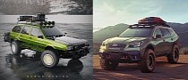 Modern Subaru Overlanding or Vintage VW Off-Roader Is a Pure Green CGI Choice