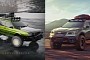 Modern Subaru Overlanding or Vintage VW Off-Roader Is a Pure Green CGI Choice