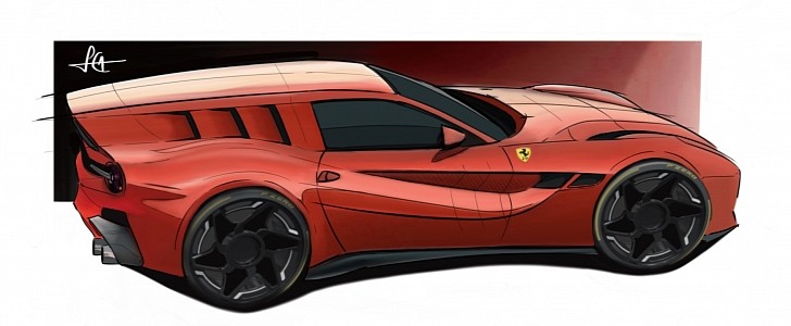 Modern Ferrari Breadvan rendering