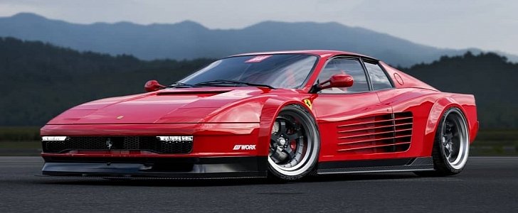 Modernized Ferrari Testarossa Looks Butch