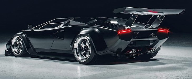 Modernized Lamborghini Countach rendering