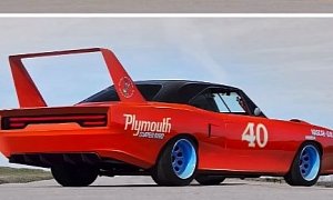 Modernized Plymouth Road Runner Superbird Looks Menacing, Wing Still King