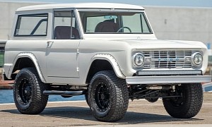 Modified 1967 Ford Bronco Tastefully Flaunts White Paint Job and Black Fuel Wheels