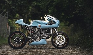 Modified Ducati 748 Packs One-Off Bodywork Topped With Iconic Gulf Racing Livery