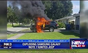 Modified Jeep Engulfed In Flames by Samsung Galaxy Note 7
