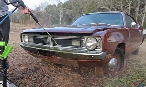 Moldy, Rat-Infested 1971 Dodge Demon Gets Satisfying First Wash in 25 Years