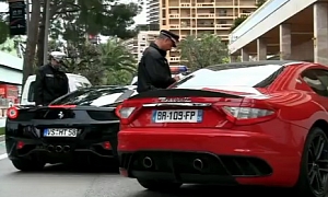 Monaco Police Stops Maserati Granturismo MC Stradale and Ferrari 458 for Aggressive Driving