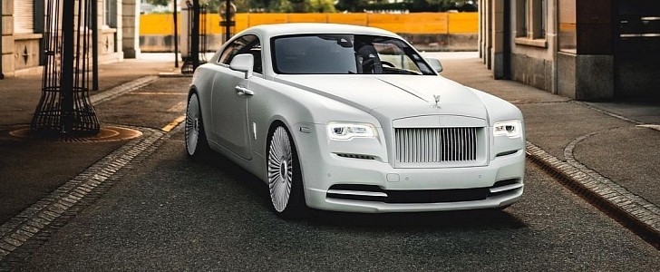 Matte White Rolls-Royce Wraith lowered on AGL45s by AG Luxury 