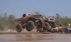 Monster Trucks Jumping into Mud: Louisiana Mudfest