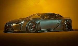 Monstrously Widebody Lexus LC 500 Feels Like a Slammed Luxury Kaiju in Moody CGI