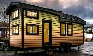 Mossyrock Rollingstone Tiny Home Amazes With Ombre Exterior and Charmingly Rustic Interior