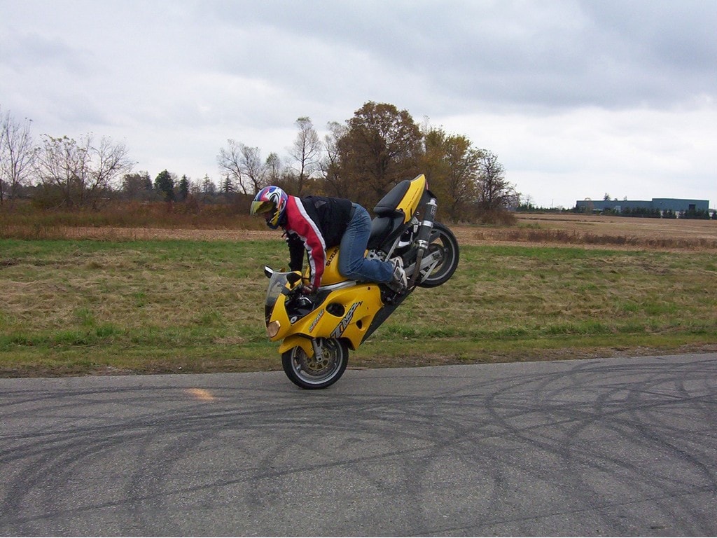 Braking hard can send the bike into a stoppie or even flip it