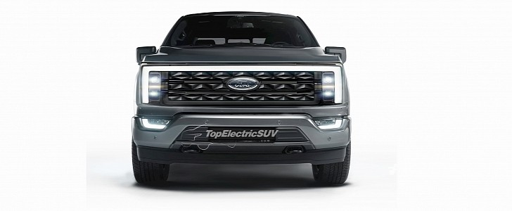 2023 Ford F-150 EV rendering by Top Electric SUV