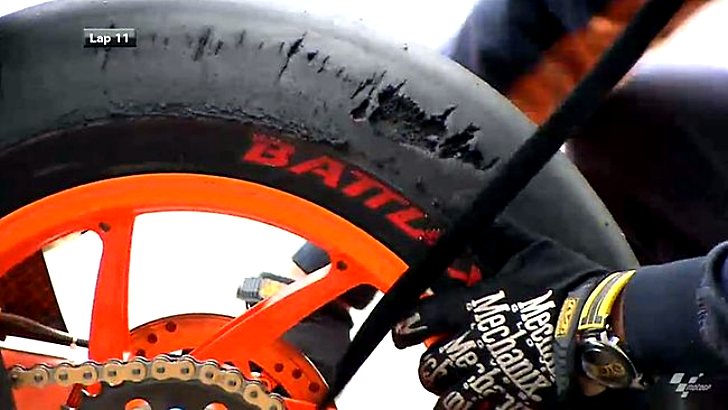 Marc Marquez's tire after 11 laps at Phillip Island in 2013