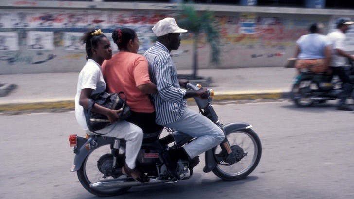 Usual bike-riding in the Dominican Republic