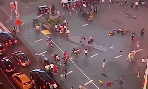 Motorcycle Engine Backfire Leads to Mass Panic in Times Square