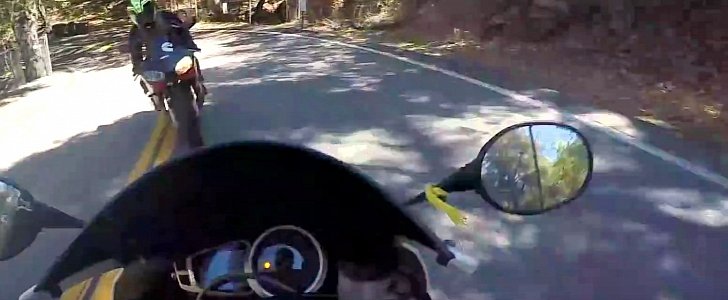Head-on motorcycle crash on the Mulholland