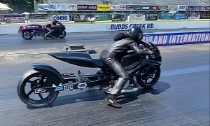 Motorcycle Melts Down the Track Under Its Wheels As It Drags On 150°F Ground Temperature