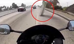 Motorcycle Rider Escapes Almost Certain Death by Sheer Luck