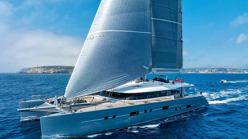 Mousetrap is a decade-old luxury sailing catamaran, one of the world's largest made of composite
