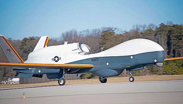 MQ-4C Triton with fake ice on its wing tips