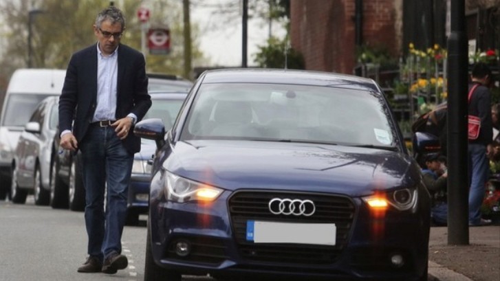 Rowan Atkinson driving his Audi A1