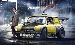 Mr Bean Mini Race Car NFS Theme Has Huge Spoiler