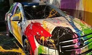 Mr Brainwash Throws Random Paint on a Mercedes GLA: Art?