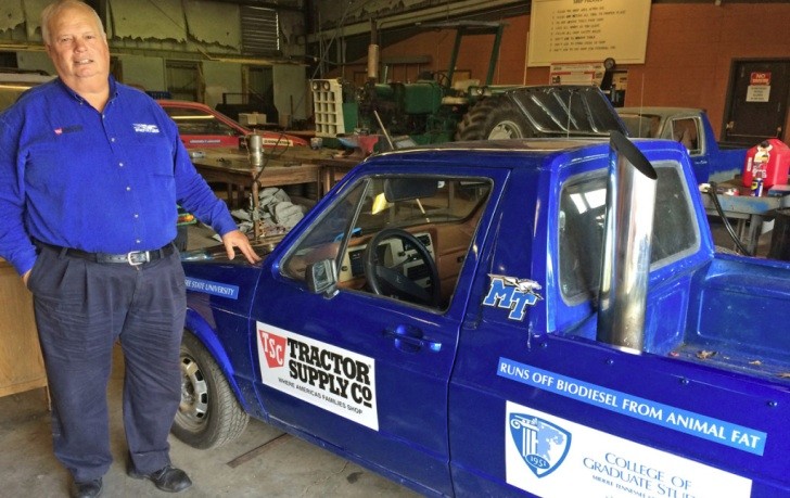 Prof Cliff Ricketts and his biofueled VW Rabbit