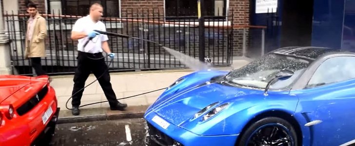 Multi-Million Supercar Collection Gets Washed on the Street in London
