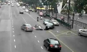Multiple Scooter Crash in Thailand
