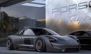 Murdered-Out Porsche Taycan Rendered on Turbofan Wheels Looks Retro-Electro