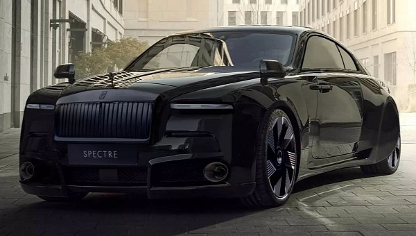 Rolls-Royce Spectre EV murdered out wheel covers rendering by andras.s.veres 
