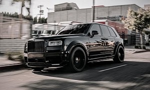 Murdered-Out Widebody Rolls-Royce Cullinan Rides Stealthy Past Huge Gas Prices