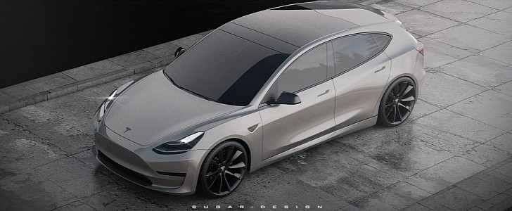 Tesla hatchback rendering