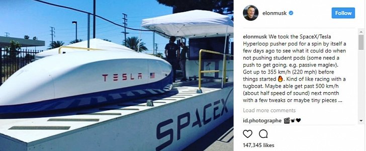 Tesla pod beating Hyperloop speed record