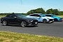 Mustang 2.3 HPP Fights Elantra N, Civic Type R in Stick Shift Drag and Roll Battles