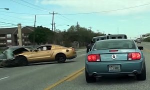 Mustang Crashing into Unsuspecting Civic Is Why You Don't Show Off at Car Meets
