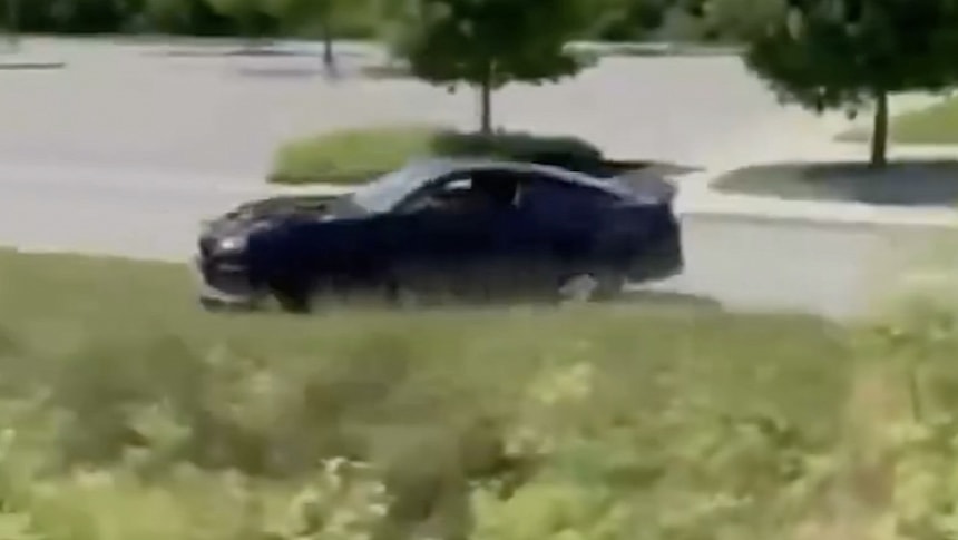 Ford Mustang crashes into tree and into Ford F-150