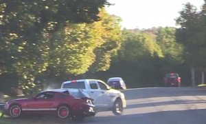 Mustang Shelby GT500 Crashes into Ram Truck at Car Show: Stereotypes Exist for a Reason