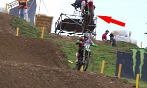 MX Racer Accidentally Lands on a Fellow Rider's Head