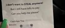 Mysterious Car Thief Asks for Bitcoin Donation to Pay Their Bills