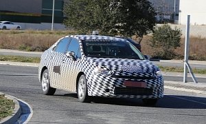 Mystery Citroen Compact Sedan Spied Testing in Spain, Could be the New C4 Lounge
