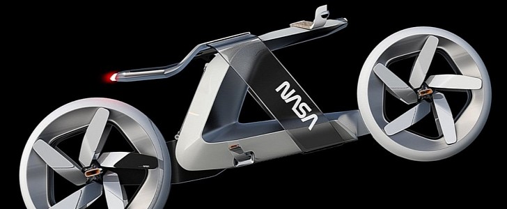 NASA Bike-o-Motorcycle is Powered by Wind Turbines in the Wheels