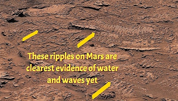 Curiosity rover spots wave ripples on the rocks of Mars