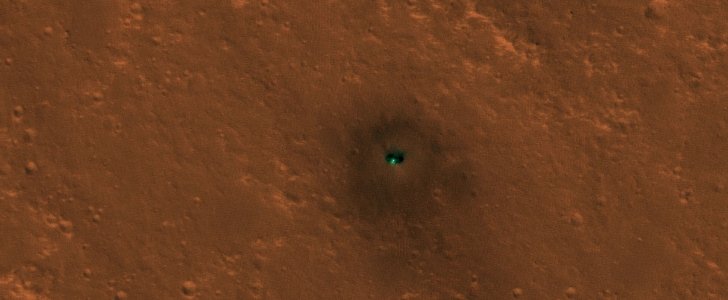 NASA InSight lander seen from orbit