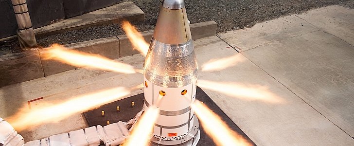 Static hot-fire test of the Launch Abort System Attitude Control Motor